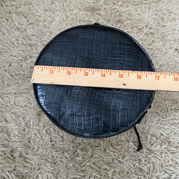 Vintage Jennifer graham leather Drawstring bucket Bag, black - Picture 5 of 16